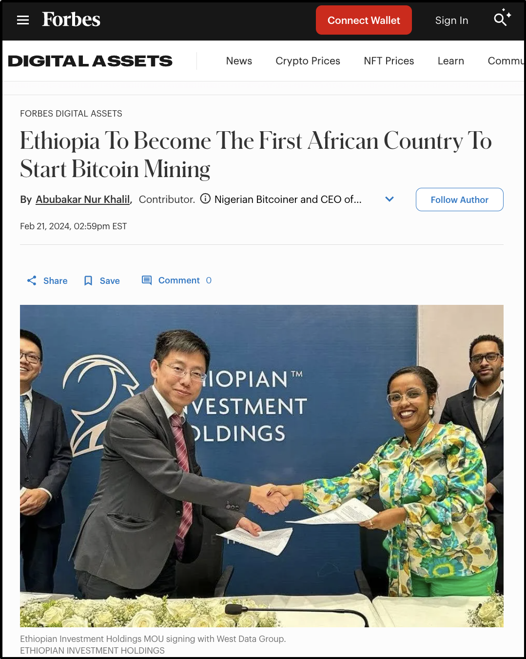Ethiopia is becoming the world’s Bitcoin mining hub